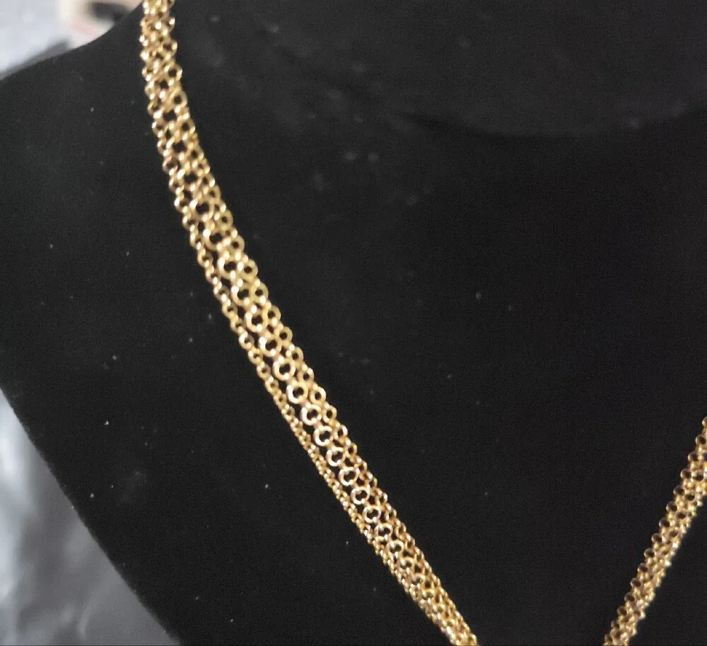 Polished Gold Drop Pendant Necklace for Women